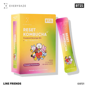 EVERYDAZE BT21 RESET KOMBUCHA - Pineapple Passionfruit - 10 Packs by EVERYDAZE